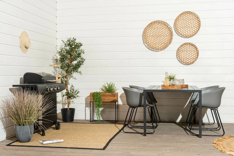 Saarni-Seattle 4-hengen Ruokailuryhmä Käsinojilla, Harmaa 2 Saarni-Seattle 4-hengen Ruokailuryhmä Käsinojilla, Harmaa - Image 2