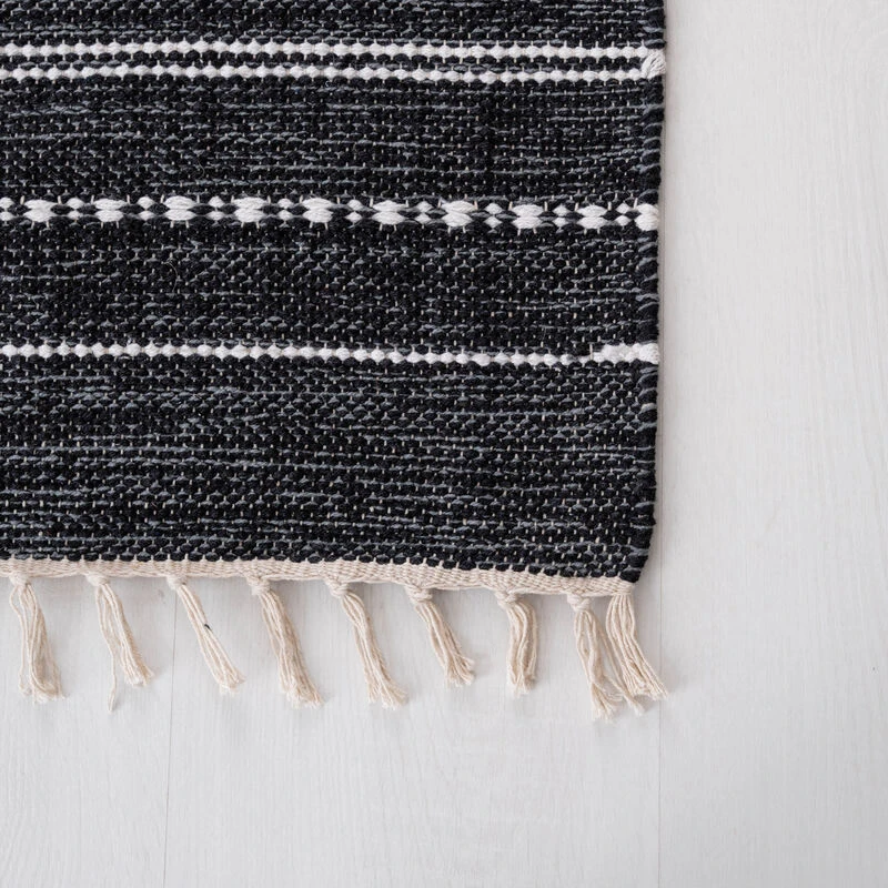 Senja Puuvillamatto 80x200 Cm Musta 1 Senja Puuvillamatto 80x200 Cm Musta