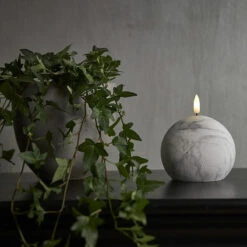 Star Trading Flamme Marble LED-pallokynttilä 12 Cm