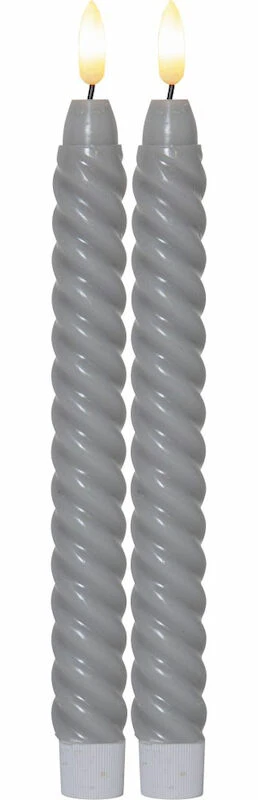 Star Trading Flamme Swirl LED-antiikkikynttilä 2kpl Harmaa 2 Star Trading Flamme Swirl LED-antiikkikynttilä 2kpl Harmaa - Image 2