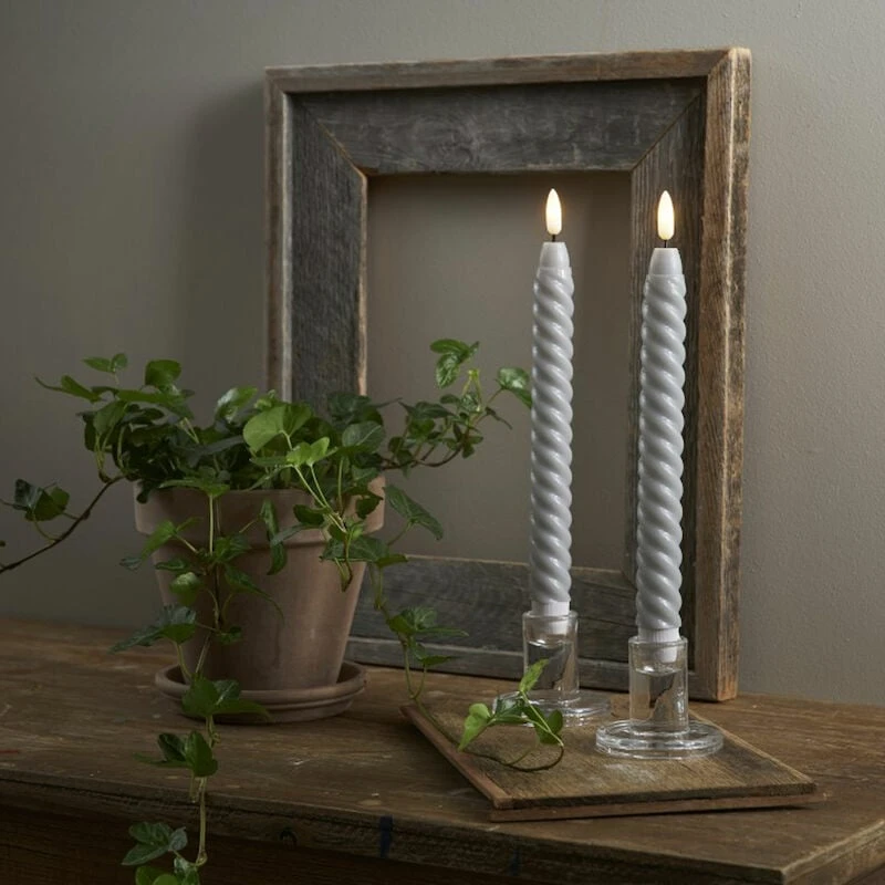 Star Trading Flamme Swirl LED-antiikkikynttilä 2kpl Harmaa 1 Star Trading Flamme Swirl LED-antiikkikynttilä 2kpl Harmaa