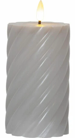 Star Trading Flamme Swirl LED-kynttilä 15 Cm Harmaa