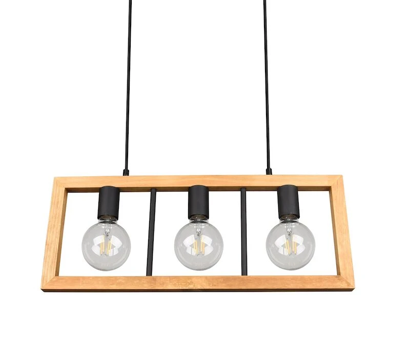 Trio Agra Riippuvalaisin 3-os. E27 Mattamusta/puu 1 Trio Agra Riippuvalaisin 3-os. E27 Mattamusta/puu