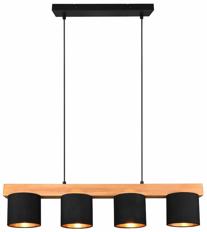 Trio Cameron Riippuvalaisin 4-os. E14 Musta/puu 5 Trio Cameron Riippuvalaisin 4-os. E14 Musta/puu - Image 5