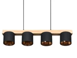 Trio Cameron Riippuvalaisin 4-os. E14 Musta/puu 8 Trio Cameron Riippuvalaisin 4-os. E14 Musta/puu -Yleinen Kotikauppa Trio cameron riippuvalaisin 4 os. musta puu 8