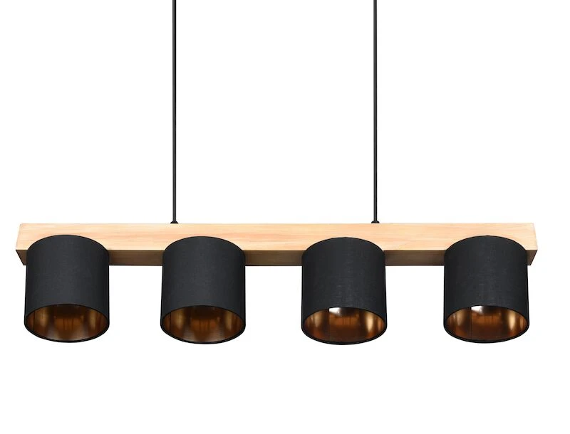 Trio Cameron Riippuvalaisin 4-os. E14 Musta/puu 3 Trio Cameron Riippuvalaisin 4-os. E14 Musta/puu - Image 3