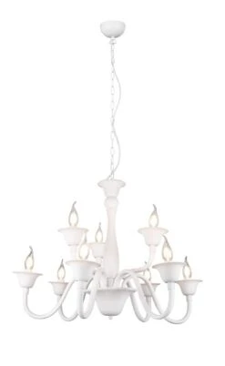 Trio Elsa Kattokruunu 9-os. E14 Mattavalkoinen -Yleinen Kotikauppa Trio elsa kattokruunu 9 osainen mattavalkoinen 2