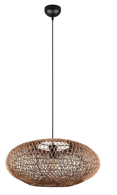 Trio Hedda Riippuvalaisin E27 Mattamusta/sisal 2 Trio Hedda Riippuvalaisin E27 Mattamusta/sisal - Image 2