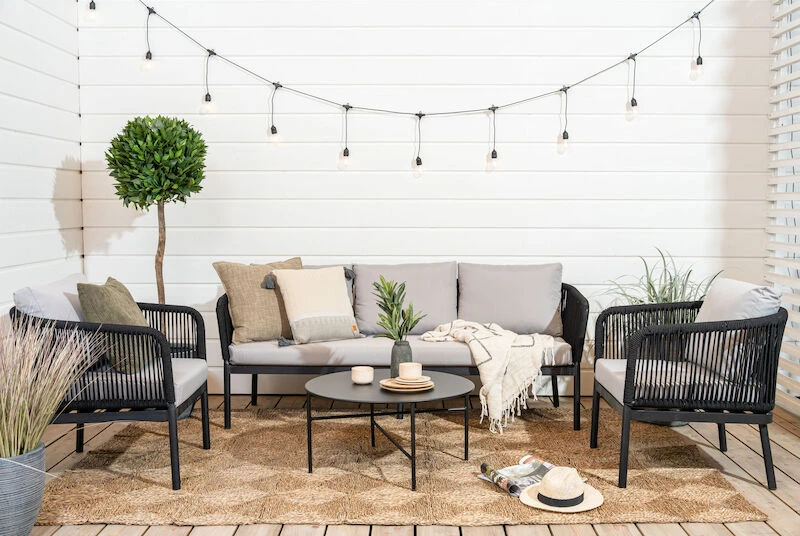 Tuohi 3-istuttava Sohva Musta/harmaa 4 Tuohi 3-istuttava Sohva Musta/harmaa - Image 4