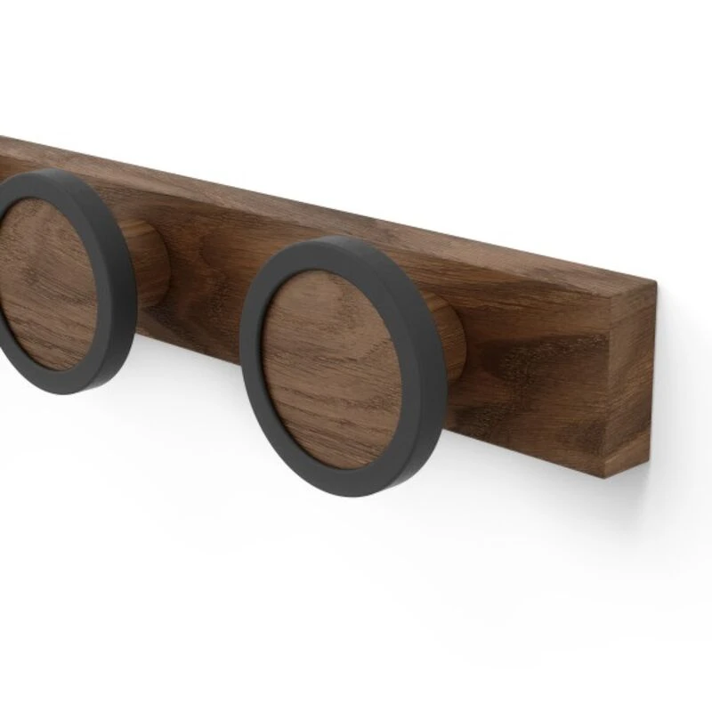 Umbra Hub Rail Naulakko 4 Koukkua 50x6x7 Cm Musta/saksanpähkinä 5 Umbra Hub Rail Naulakko 4 Koukkua 50x6x7 Cm Musta/saksanpähkinä - Image 5