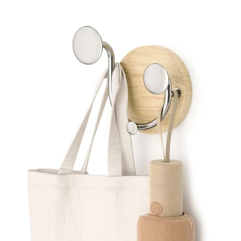 Umbra Melody Seinänaulakko 3-koukkua Luonnonväri/nikkeli 3 Umbra Melody Seinänaulakko 3-koukkua Luonnonväri/nikkeli - Image 3