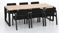 Honka-Kalho 6-hengen Ruokailuryhmä Antiikkipetsattu-musta/musta