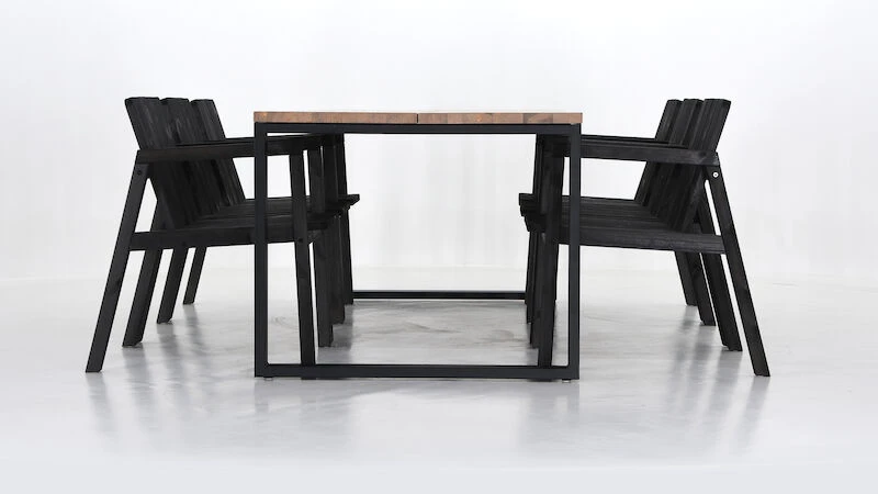 Honka-Kalho 6-hengen Ruokailuryhmä Antiikkipetsattu-musta/musta 2 Honka-Kalho 6-hengen Ruokailuryhmä Antiikkipetsattu-musta/musta - Image 2