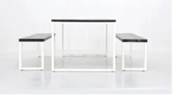 Honka 8-hengen Ruokailuryhmä Penkeillä Musta/valkoinen Metallijaloilla 10 Honka 8-hengen Ruokailuryhmä Penkeillä Musta/valkoinen Metallijaloilla -Yleinen Kotikauppa Veke Honka 8 hengen ruokailuryhma penkeilla musta valkoinen metallijaloilla 4 0