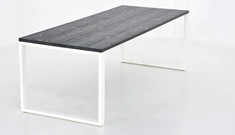 Honka Lankkupöytä Metallijaloilla 220x90 Musta/valkoinen 2 Honka Lankkupöytä Metallijaloilla 220x90 Musta/valkoinen - Image 2