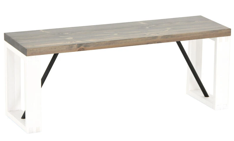 Honka Penkki 115x35 Cm Puujalalla Harmaa/valkoinen 2 Honka Penkki 115x35 Cm Puujalalla Harmaa/valkoinen - Image 2