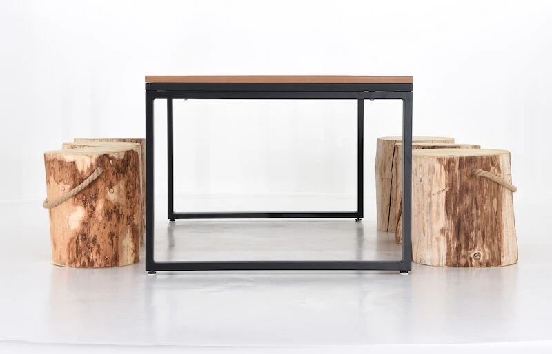 Ilma-Ecofurn Pölkky 6-hengen Ruokailuryhmä Ruskea/musta 5 Ilma-Ecofurn Pölkky 6-hengen Ruokailuryhmä Ruskea/musta - Image 5