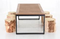 Ilma-Ecofurn Pölkky 6-hengen Ruokailuryhmä Ruskea/musta