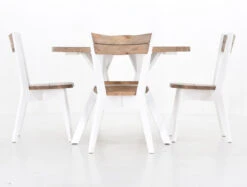 Lana 4-hengen Ruokailuryhmä Pyöreä Antiikkipetsattu/valkoinen