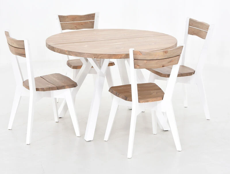 Lana 4-hengen Ruokailuryhmä Pyöreä Antiikkipetsattu/valkoinen 5 Lana 4-hengen Ruokailuryhmä Pyöreä Antiikkipetsattu/valkoinen - Image 5