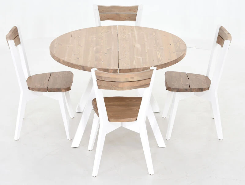 Lana 4-hengen Ruokailuryhmä Pyöreä Antiikkipetsattu/valkoinen 2 Lana 4-hengen Ruokailuryhmä Pyöreä Antiikkipetsattu/valkoinen - Image 2