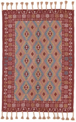 Milja Puuvillamatto 140x200 Cm Puna/turkoosi 11 Milja Puuvillamatto 140x200 Cm Puna/turkoosi -Yleinen Kotikauppa Veke Milja puuvillamatto 140x200 cm puna turkoosi 0 3