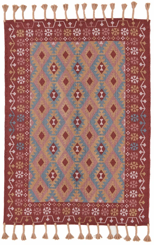 Milja Puuvillamatto 140x200 Cm Puna/turkoosi 6 Milja Puuvillamatto 140x200 Cm Puna/turkoosi - Image 6