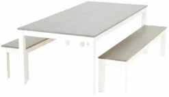 Moona Ruokailuryhmä Penkeillä 8-hengen Koivu/musta 8 Moona Ruokailuryhmä Penkeillä 8-hengen Koivu/musta -Yleinen Kotikauppa Veke Moona ruokailuryhma penkeilla 8 hengen harmaa valkoinen 3 1