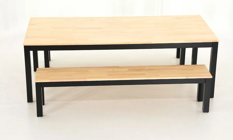 Moona Ruokailuryhmä Penkeillä 8-hengen Koivu/musta 5 Moona Ruokailuryhmä Penkeillä 8-hengen Koivu/musta - Image 5