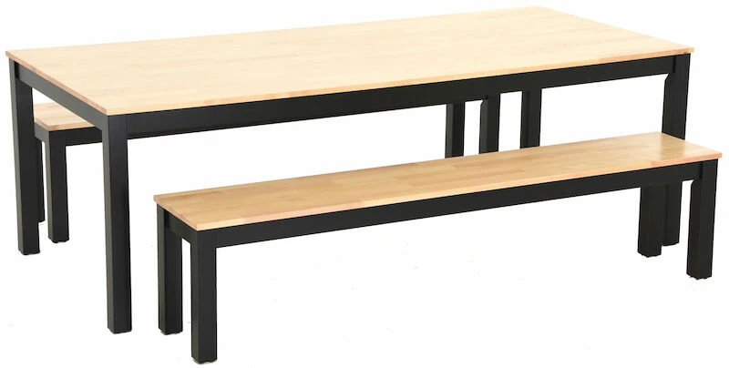 Moona Ruokailuryhmä Penkeillä 8-hengen Koivu/musta 6 Moona Ruokailuryhmä Penkeillä 8-hengen Koivu/musta - Image 6