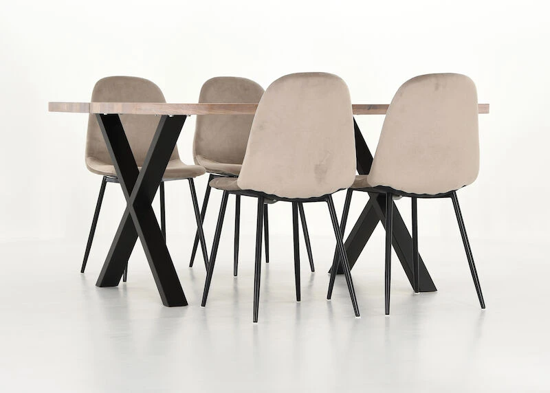 Orvo-Furia 4-hengen Ruokailuryhmä Valkoöljytty Tammi/beige 5 Orvo-Furia 4-hengen Ruokailuryhmä Valkoöljytty Tammi/beige - Image 5