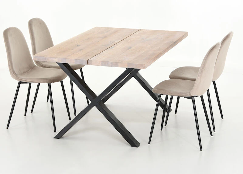 Orvo-Furia 4-hengen Ruokailuryhmä Valkoöljytty Tammi/beige 2 Orvo-Furia 4-hengen Ruokailuryhmä Valkoöljytty Tammi/beige - Image 2