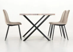 Orvo-Furia 4-hengen Ruokailuryhmä Valkoöljytty Tammi/beige