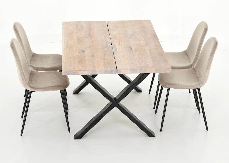 Orvo-Furia 4-hengen Ruokailuryhmä Valkoöljytty Tammi/beige 4 Orvo-Furia 4-hengen Ruokailuryhmä Valkoöljytty Tammi/beige - Image 4