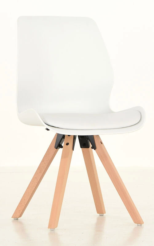 Puuteri Tuoli Valkoinen, Puunväriset Jalat 4 Puuteri Tuoli Valkoinen, Puunväriset Jalat - Image 4