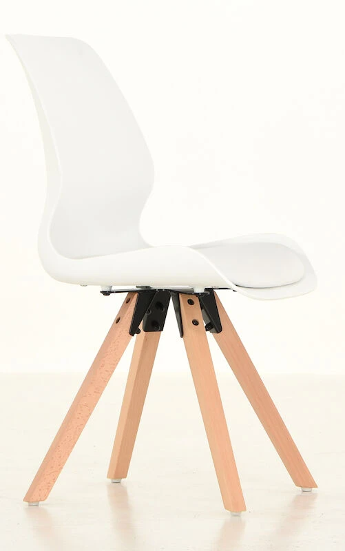 Puuteri Tuoli Valkoinen, Puunväriset Jalat 1 Puuteri Tuoli Valkoinen, Puunväriset Jalat