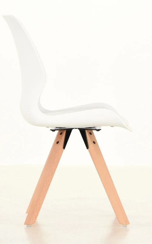 Puuteri Tuoli Valkoinen, Puunväriset Jalat 5 Puuteri Tuoli Valkoinen, Puunväriset Jalat - Image 5