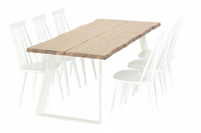 Triangel-Lotta 6-hengen Ruokailuryhmä, Valkoinen Antiikki 1 Triangel-Lotta 6-hengen Ruokailuryhmä, Valkoinen Antiikki