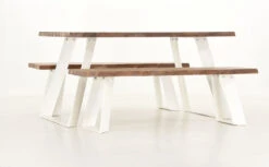 Yleinen Kotikauppa -Yleinen Kotikauppa Veke Triangel lankku penkkiryhma 4 hengen antiikkipetsattu valkoinen 1 0