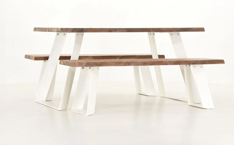 Triangel Lankku Penkkiryhmä 4-hengen Antiikkipetsattu/valkoinen 2 Triangel Lankku Penkkiryhmä 4-hengen Antiikkipetsattu/valkoinen - Image 2