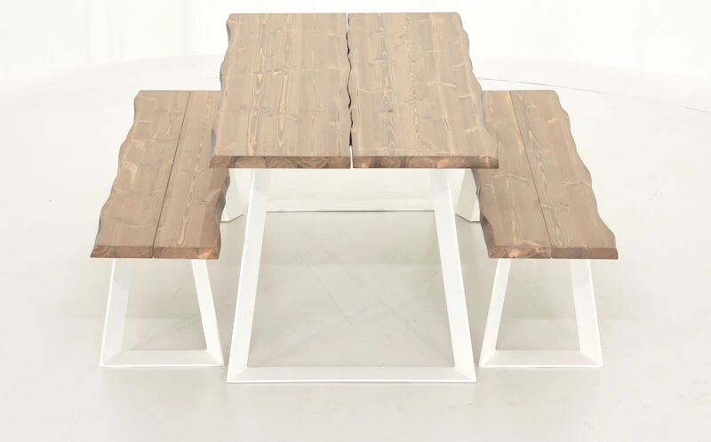 Triangel Lankku Penkkiryhmä 4-hengen Antiikkipetsattu/valkoinen 4 Triangel Lankku Penkkiryhmä 4-hengen Antiikkipetsattu/valkoinen - Image 4