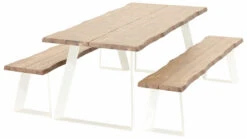 Triangel Lankku Penkkiryhmä 6-hengen Antiikkipetsattu/valkoinen -Yleinen Kotikauppa Veke Triangel lankku penkkiryhma 6 hengen antiikkipetsattu valkoinen 3 1