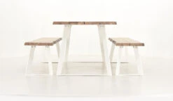 Triangel Lankku Penkkiryhmä 6-hengen Antiikkipetsattu/valkoinen -Yleinen Kotikauppa Veke Triangel lankku penkkiryhma 6 hengen antiikkipetsattu valkoinen 4 0