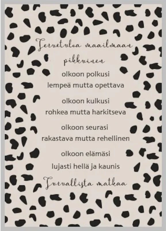 Xeraliving TERVETULOA MAAILMAAN PIKKUINEN Vauvakortti 10,5x14,8 Cm 3 Xeraliving TERVETULOA MAAILMAAN PIKKUINEN Vauvakortti 10,5x14,8 Cm - Image 3