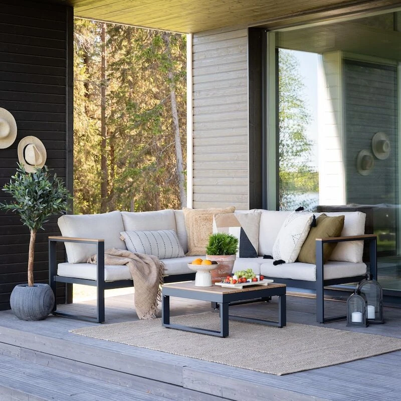 Aava Kulmasohva Antrasiitti, Hiekka Pehmusteet 2 Aava Kulmasohva Antrasiitti, Hiekka Pehmusteet - Image 2