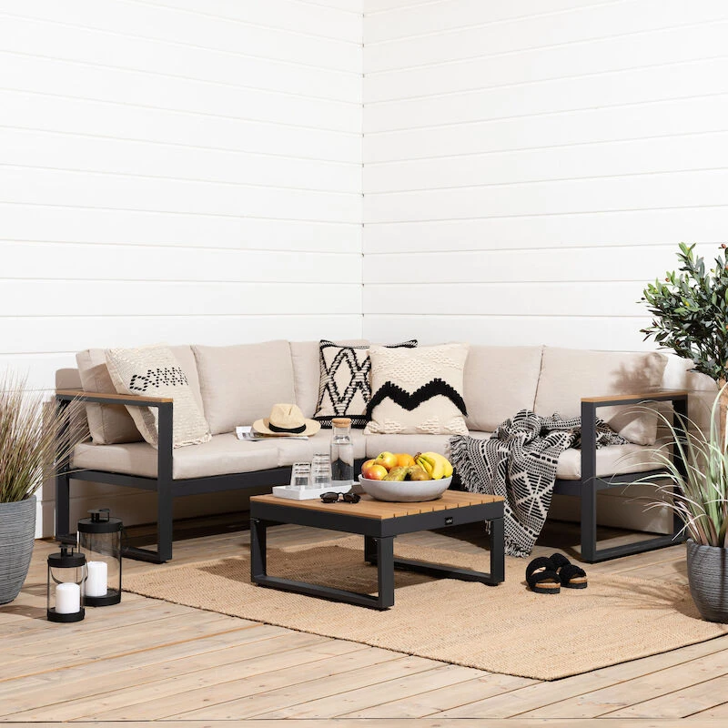 Aava Kulmasohva Antrasiitti, Hiekka Pehmusteet 4 Aava Kulmasohva Antrasiitti, Hiekka Pehmusteet - Image 4