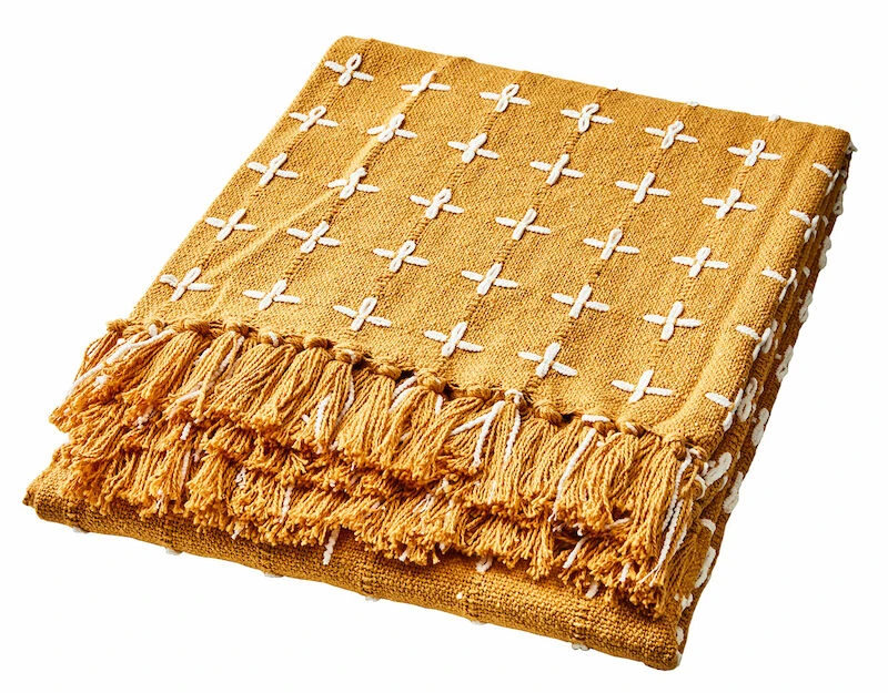 Affari Maja Torkkupeitto 175x125 Cm Sinapinkeltainen/valkoinen 1 Affari Maja Torkkupeitto 175x125 Cm Sinapinkeltainen/valkoinen