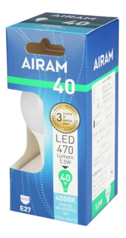 Airam Led-lamppu A60 840 490lm E27 OP