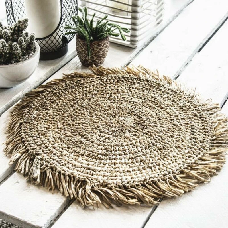 Bazar Bizar Raffia Hapsut Pyöreä Tabletti Luonnonväri 1 Bazar Bizar Raffia Hapsut Pyöreä Tabletti Luonnonväri