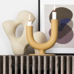 Bloomingville Deena Kynttilänjalka Keltainen